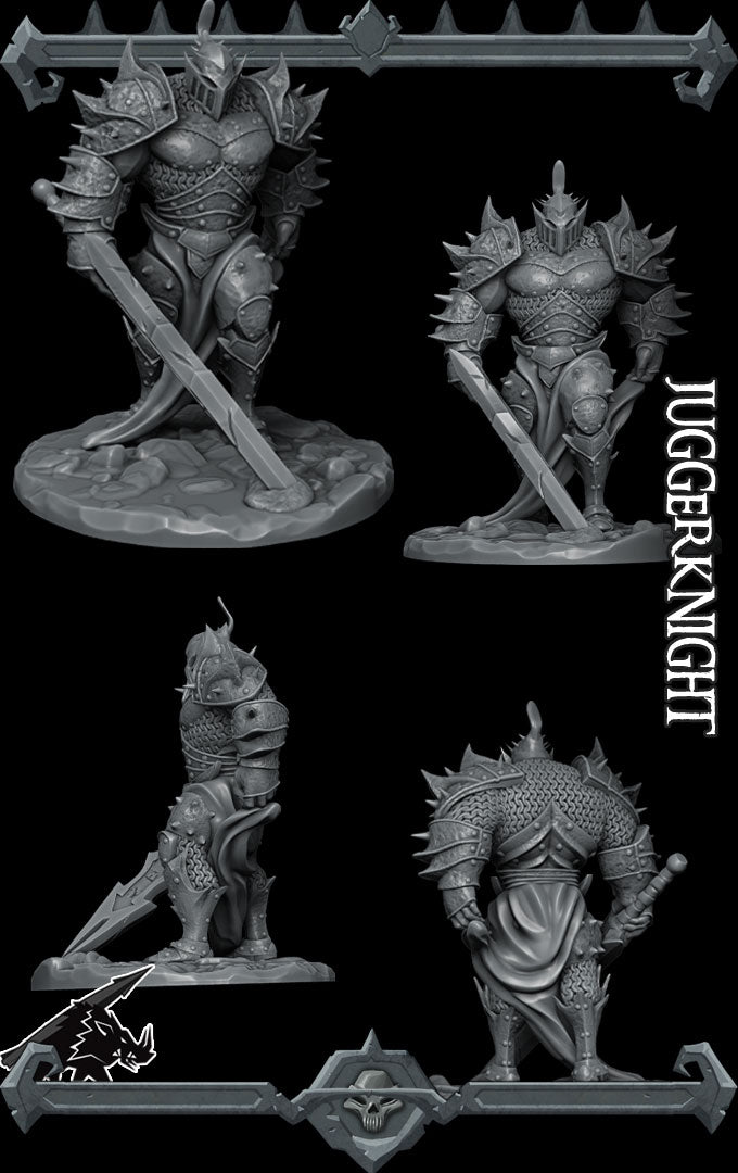 JUGGERKNIGHT - Miniature | All Sizes | Dungeons and Dragons | Pathfinder | War Gaming