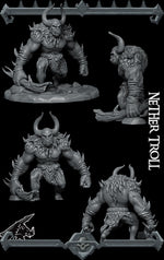 Miniature NETHER TROLL - Various Sizes for Dungeons and Dragons Pathfinder and War Gaming Enthusiasts