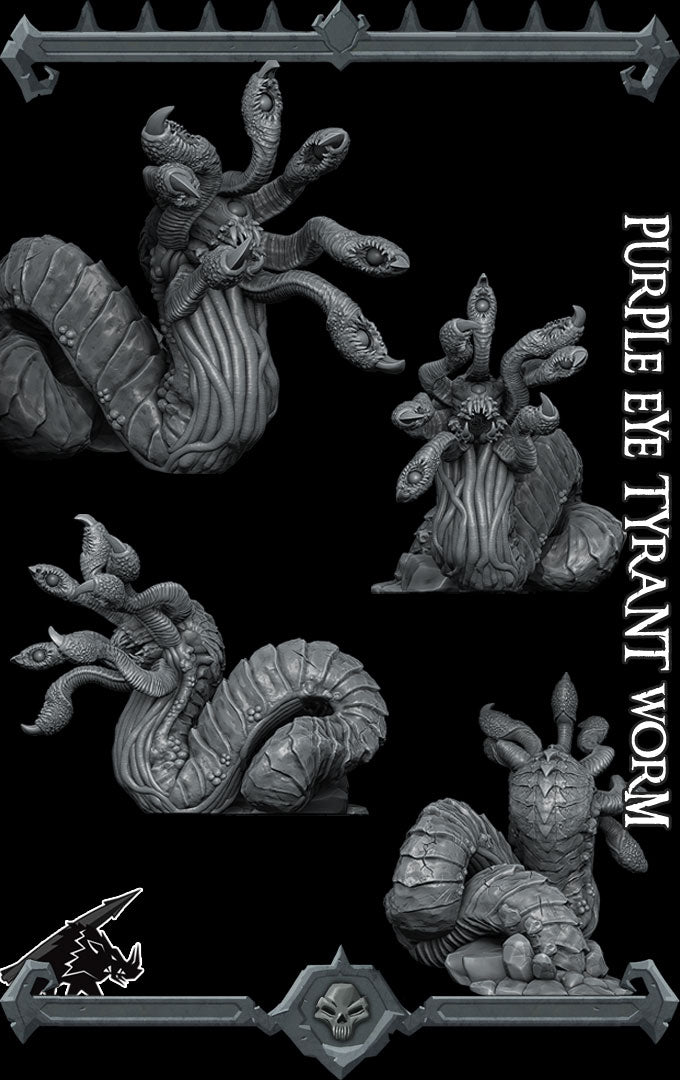 PURPLE EYE TYRANT WORM - Miniature | Dungeons and dragons | Cthulhu | Pathfinder | War Gaming