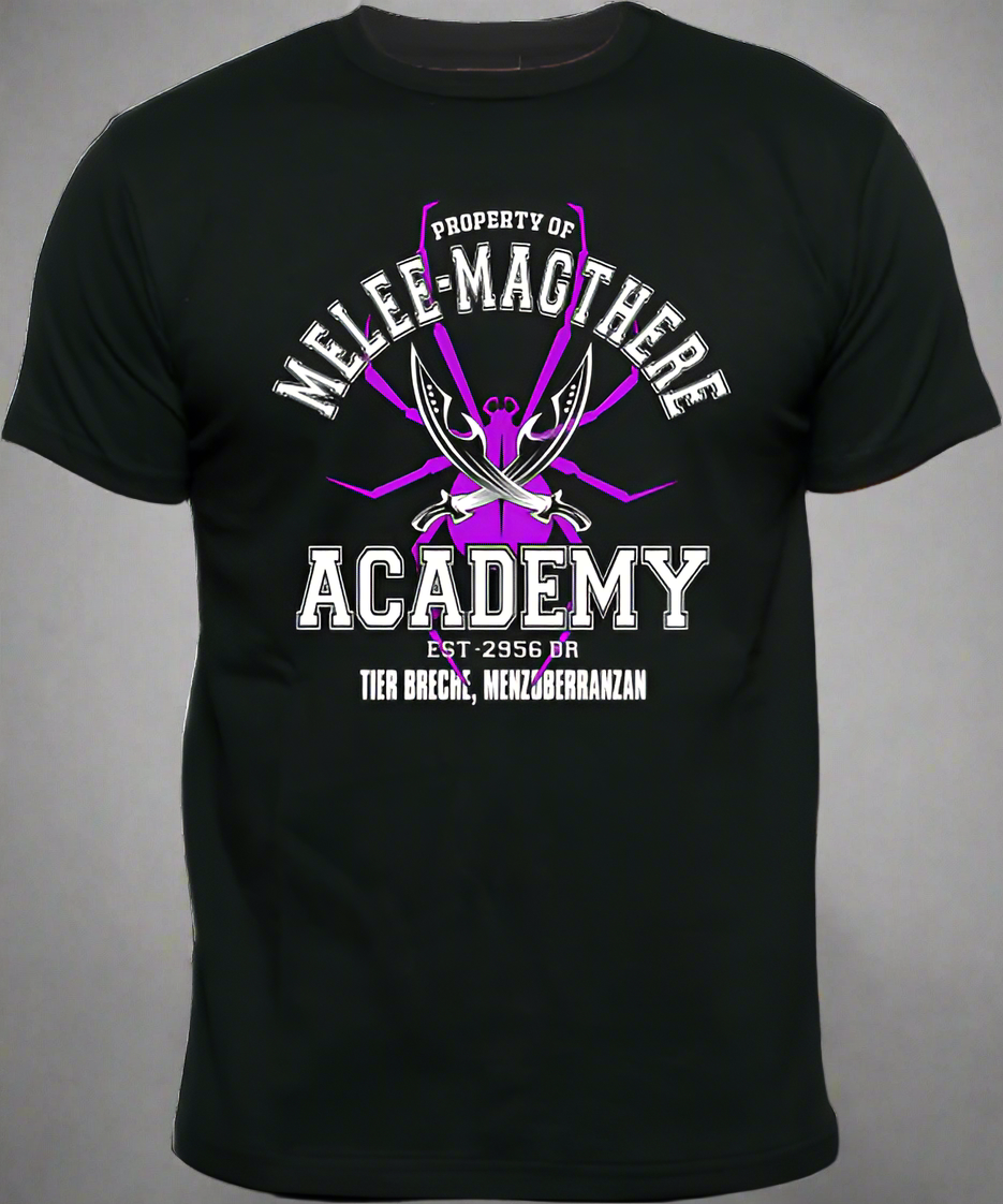 D&D Inspired 'Melee Magthere Academy' T-Shirt IMenzoberranzan I Warrior School I Forgotten Realms