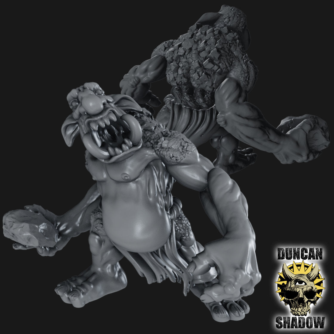 Stone Trolls With Weapons Resin Miniatures for DnD | Tabletop Gaming I Warhammer