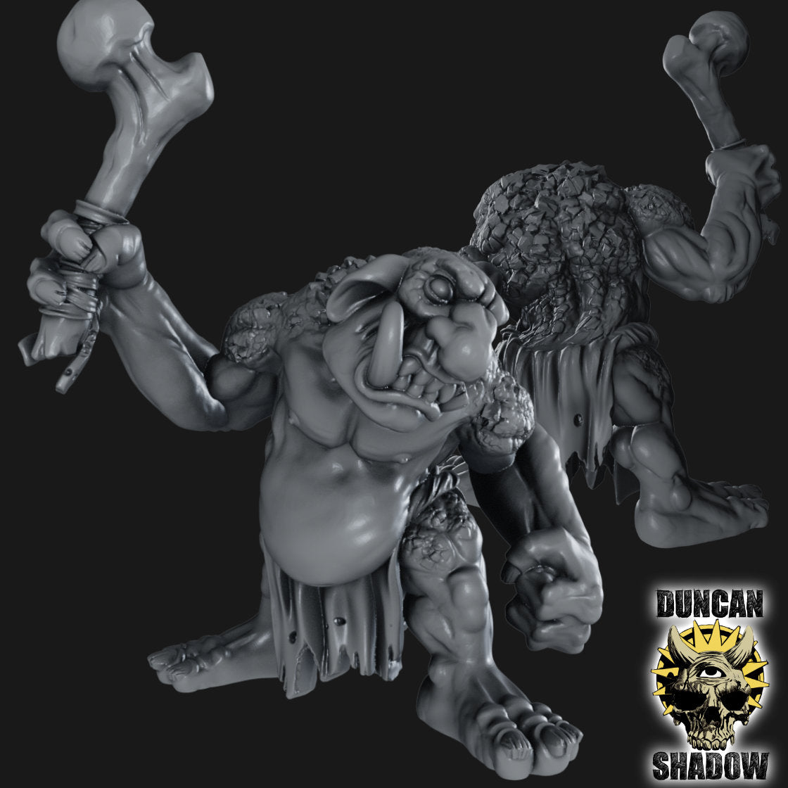 Stone Trolls With Weapons Resin Miniatures for DnD | Tabletop Gaming I Warhammer