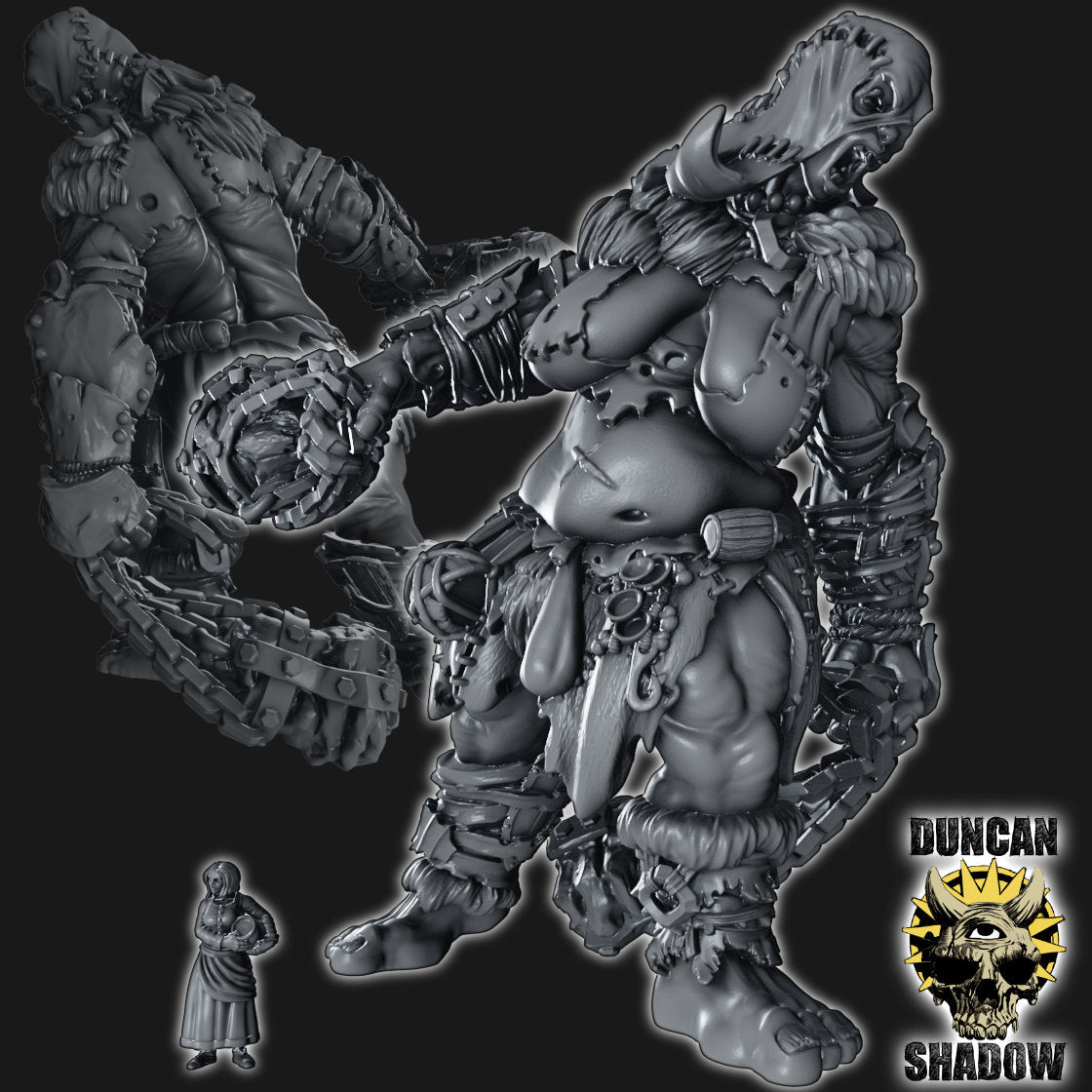 Female Titan With Rocks Resin Model for Dungeons & Dragons | Board RPG's