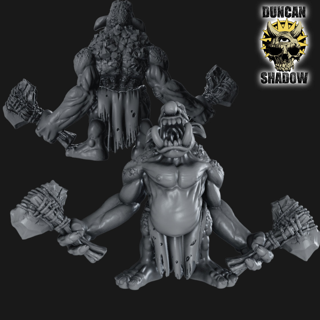Stone Trolls With Weapons Resin Miniatures for DnD | Tabletop Gaming I Warhammer