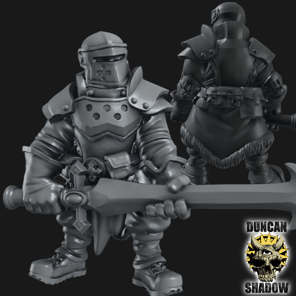 Holy Warriors with Great Swords Resin Miniature Models for DnD | Tabletop Gaming I Warhammer