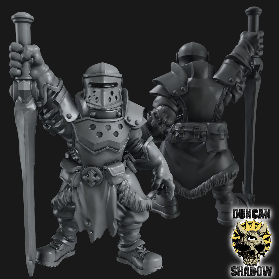 Holy Warriors with Great Swords Resin Miniature Models for DnD | Tabletop Gaming I Warhammer