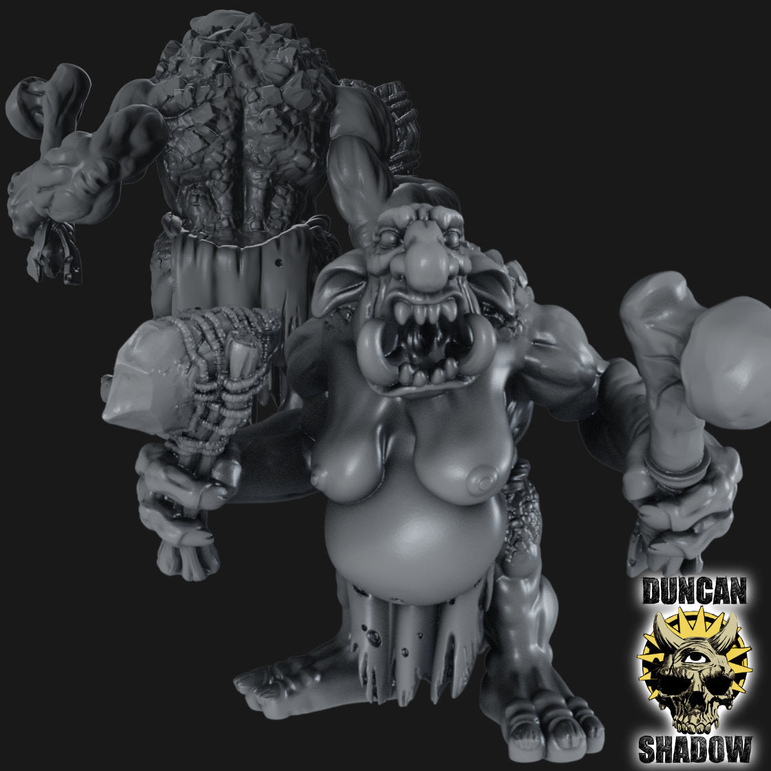 Female Stone Trolls Resin Miniature for DnD | Tabletop Gaming I Warhammer