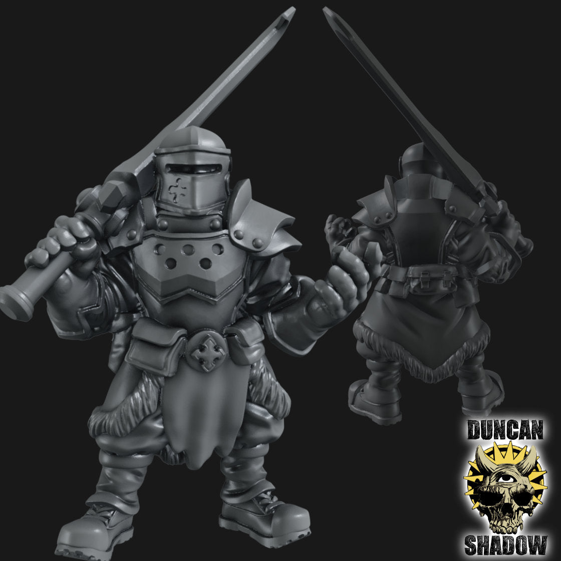 Holy Warriors with Great Swords Resin Miniature Models for DnD | Tabletop Gaming I Warhammer