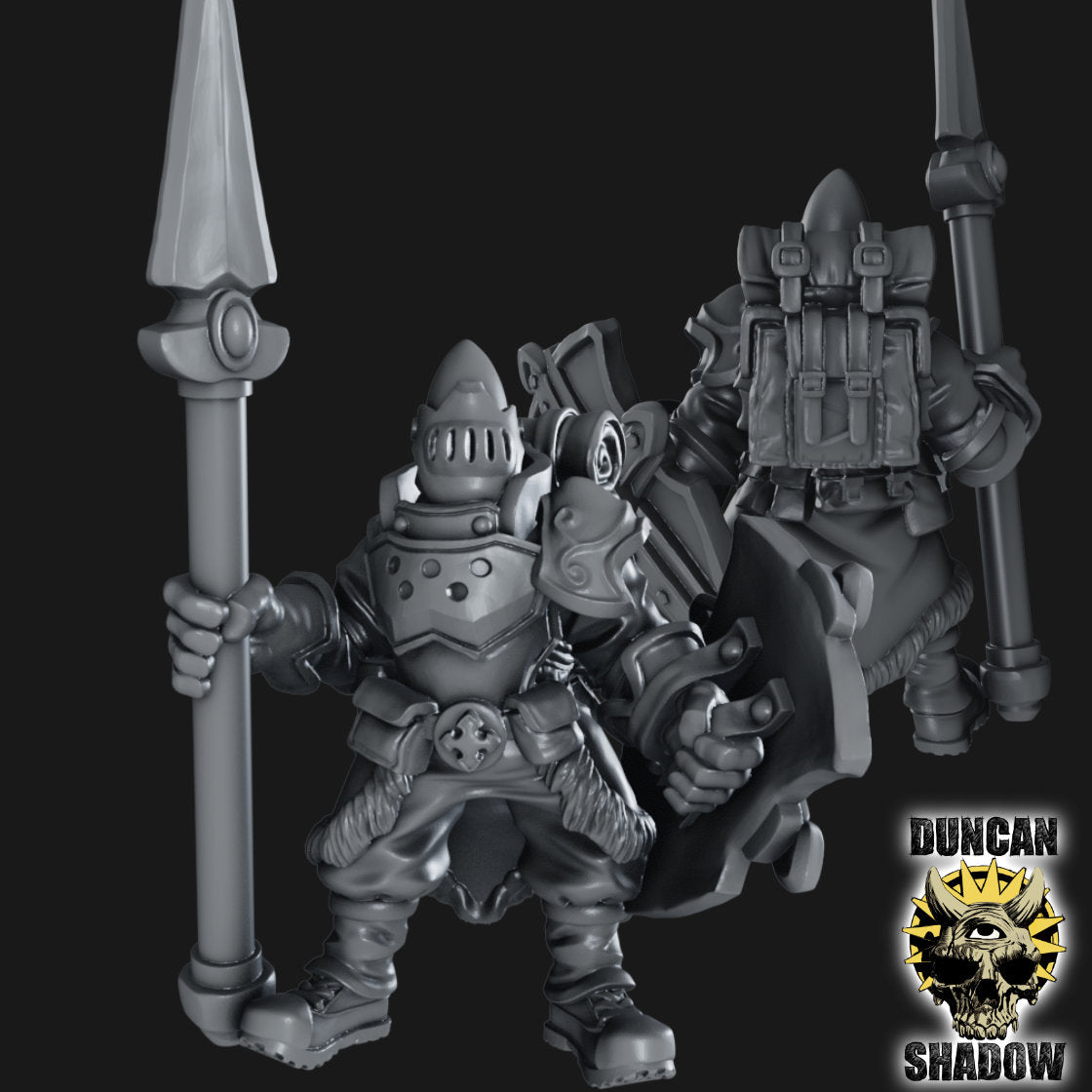 Holy Warriors with Spears Resin Miniature Models for DnD | Tabletop Gaming I Warhammer