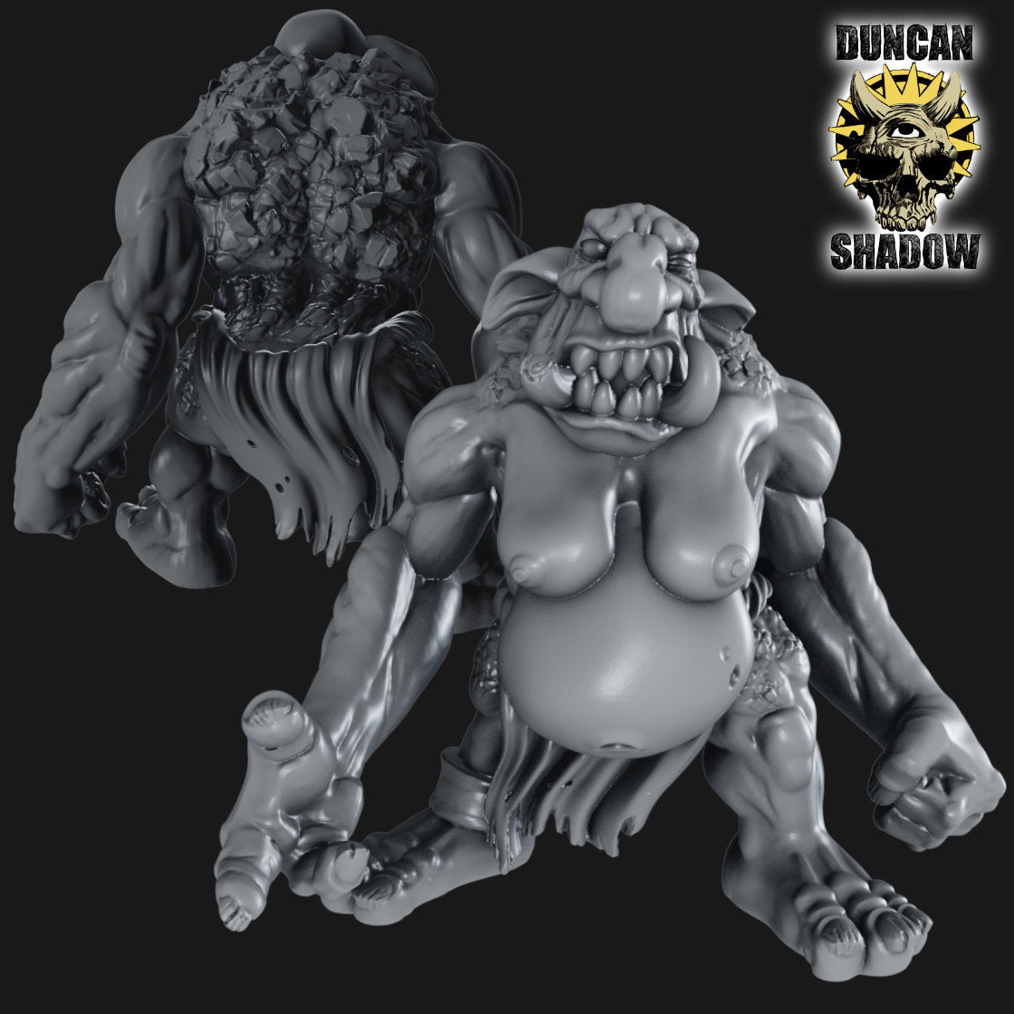 Female Stone Trolls Resin Miniature for DnD | Tabletop Gaming I Warhammer