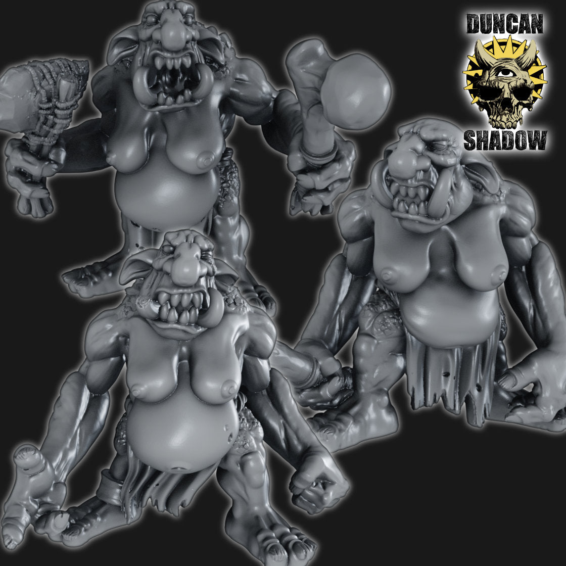 Female Stone Trolls Resin Miniature for DnD | Tabletop Gaming I Warhammer