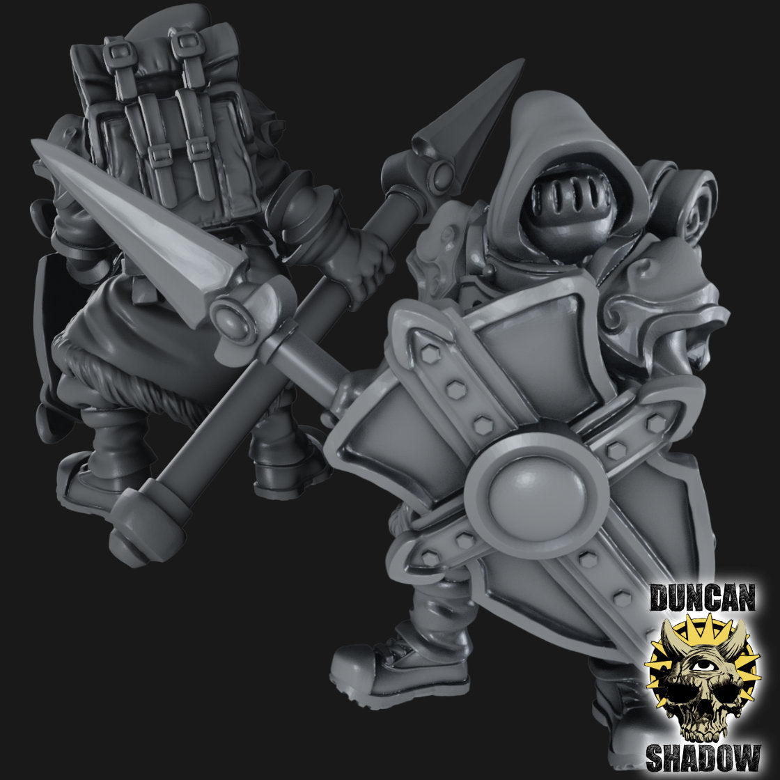 Holy Warriors with Spears Resin Miniature Models for DnD | Tabletop Gaming I Warhammer