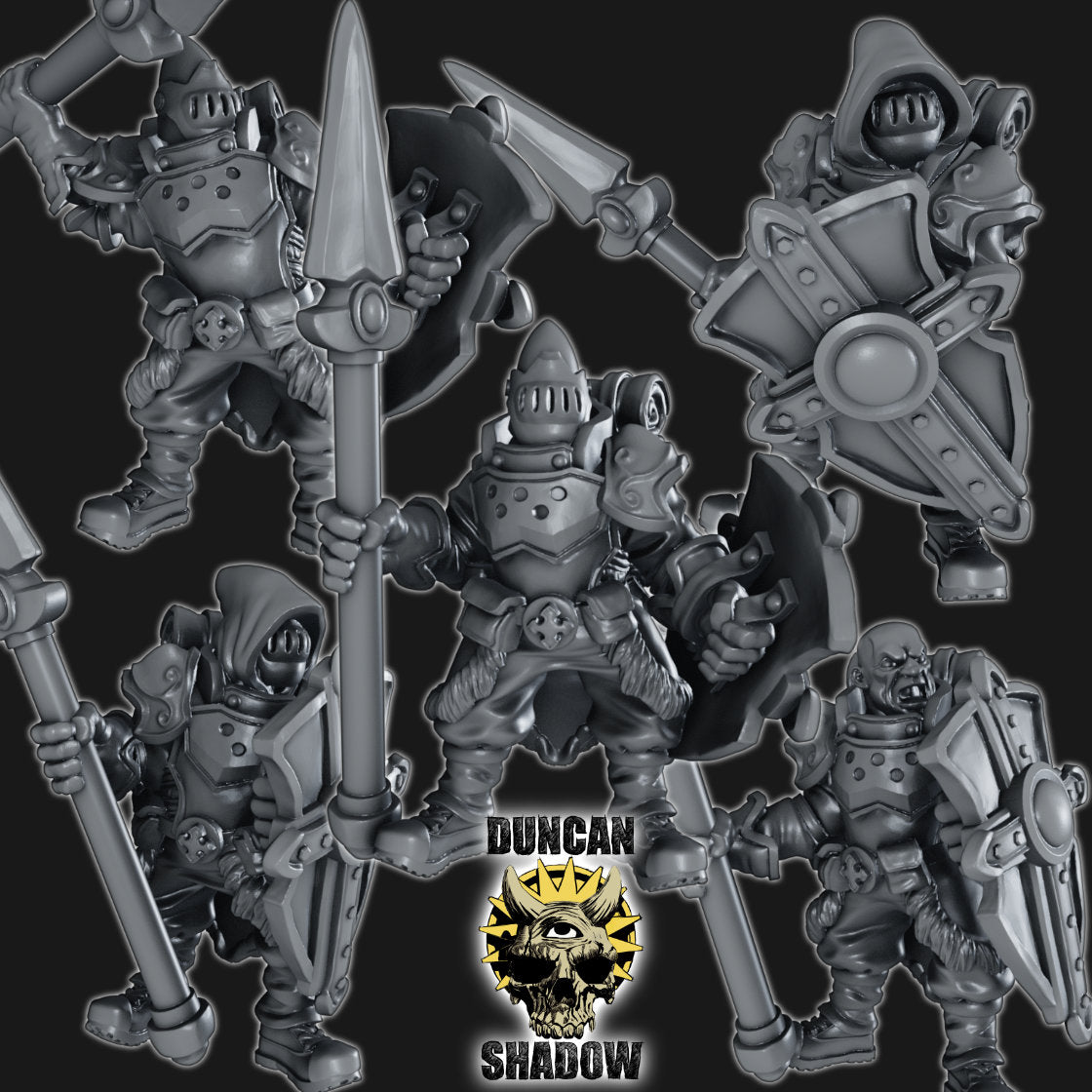 Holy Warriors with Spears Resin Miniature Models for DnD | Tabletop Gaming I Warhammer