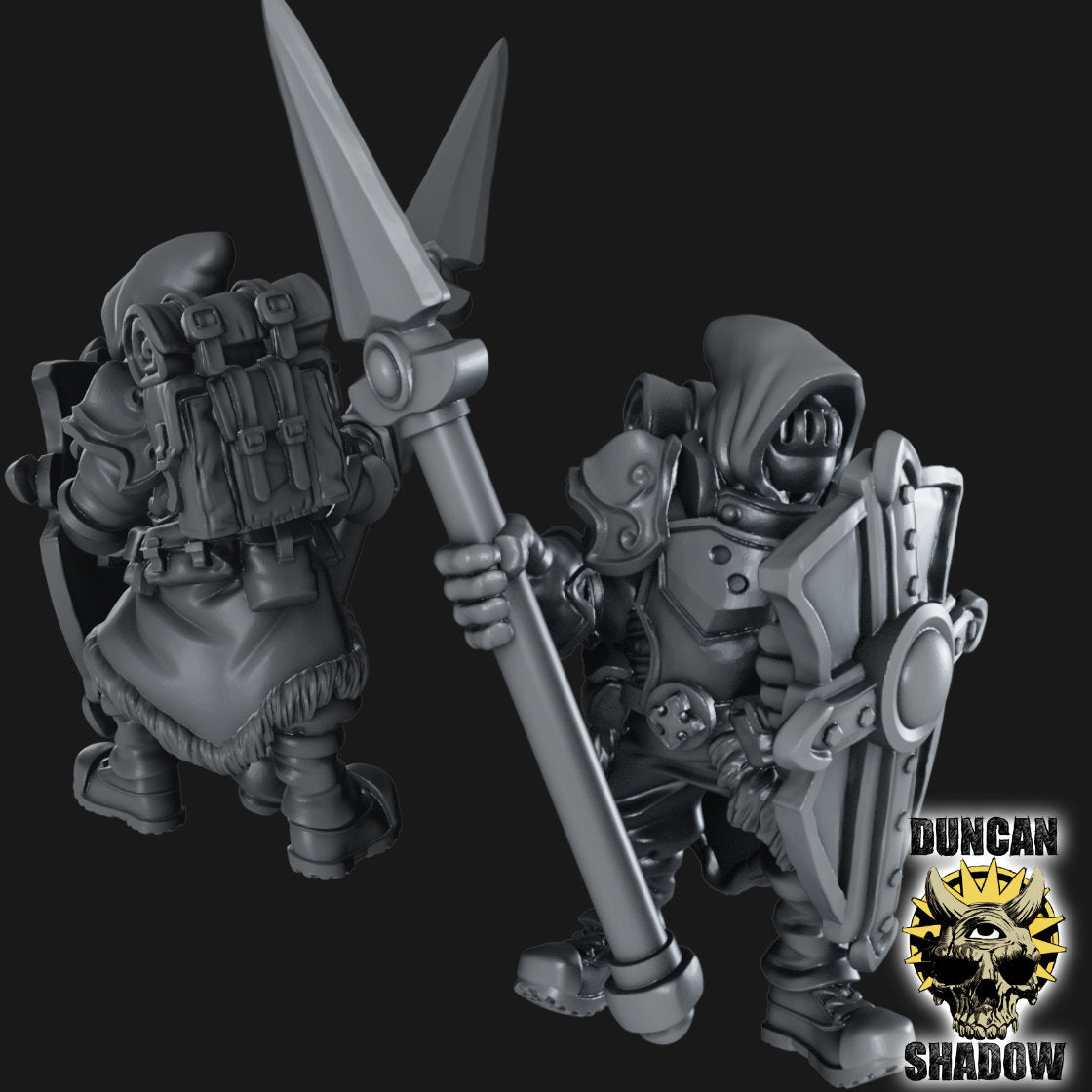 Holy Warriors with Spears Resin Miniature Models for DnD | Tabletop Gaming I Warhammer