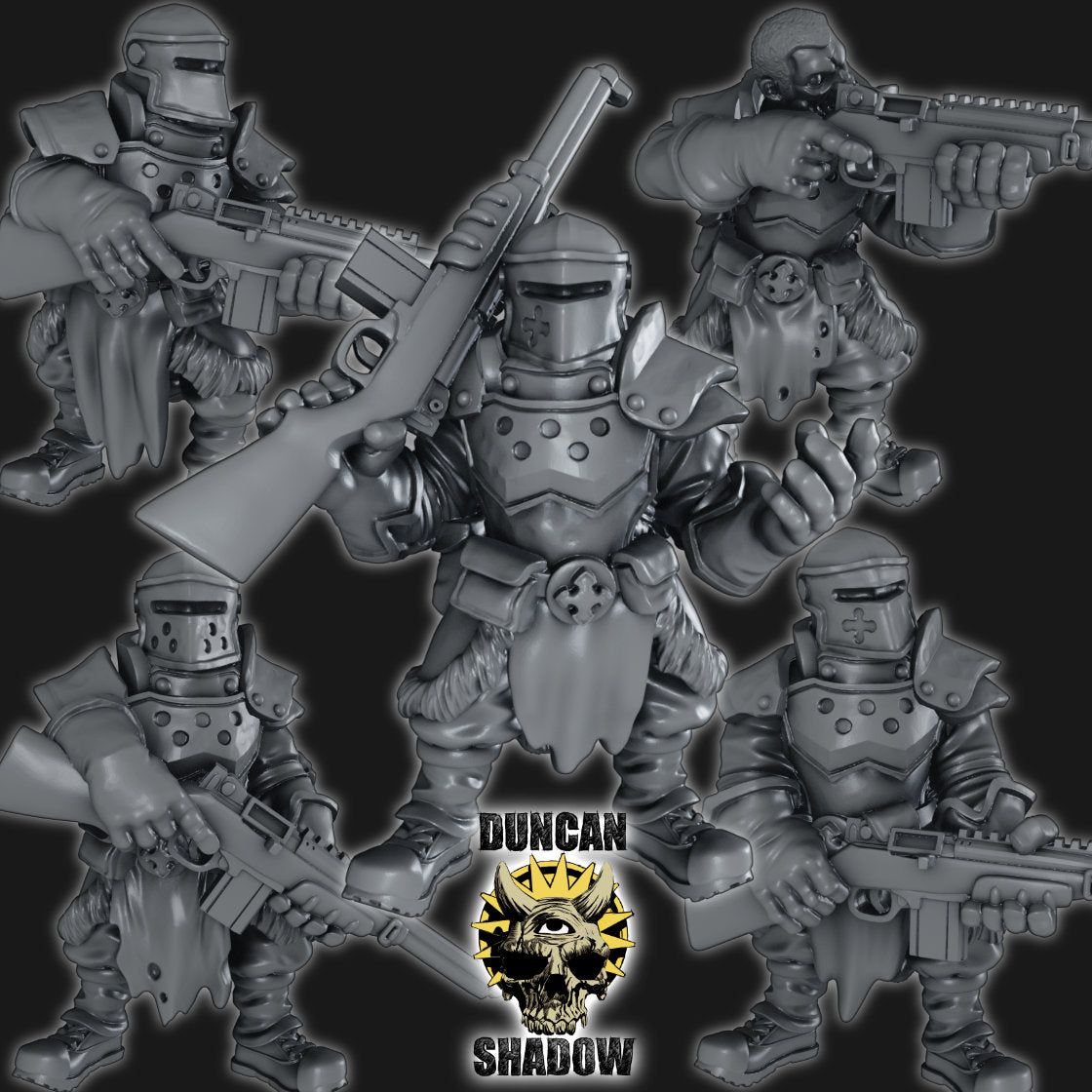 Holy Warriors with Rifles Resin Miniature Models for DnD | Tabletop Gaming I Warhammer