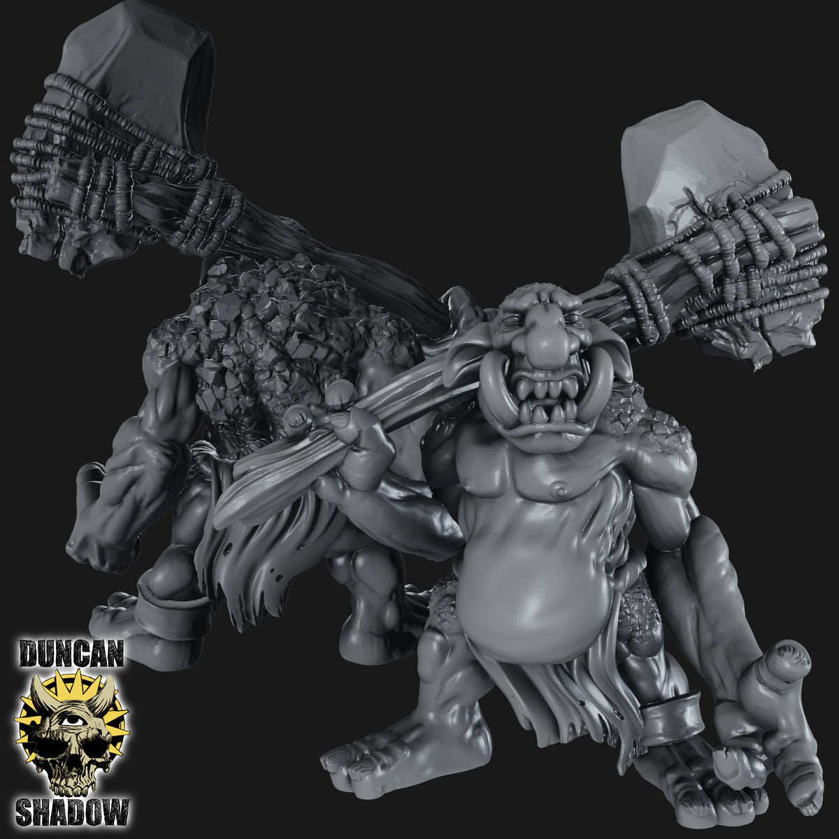 Stone Trolls With Great Weapons Resin Miniatures for DnD | Tabletop Gaming I Warhammer