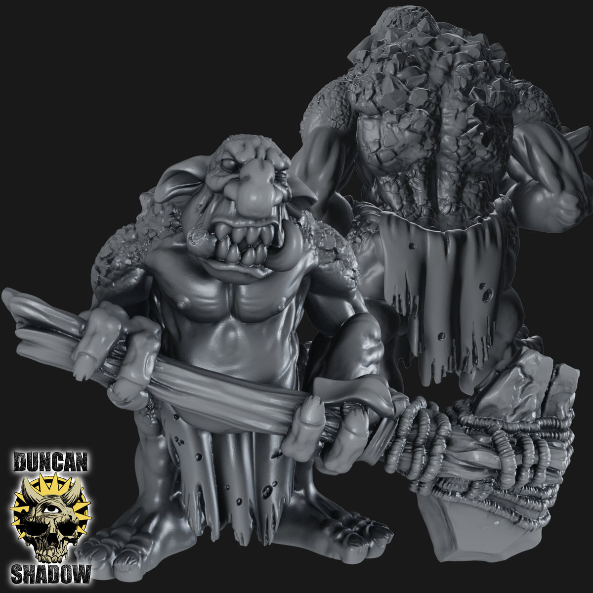 Stone Trolls With Great Weapons Resin Miniatures for DnD | Tabletop Gaming I Warhammer