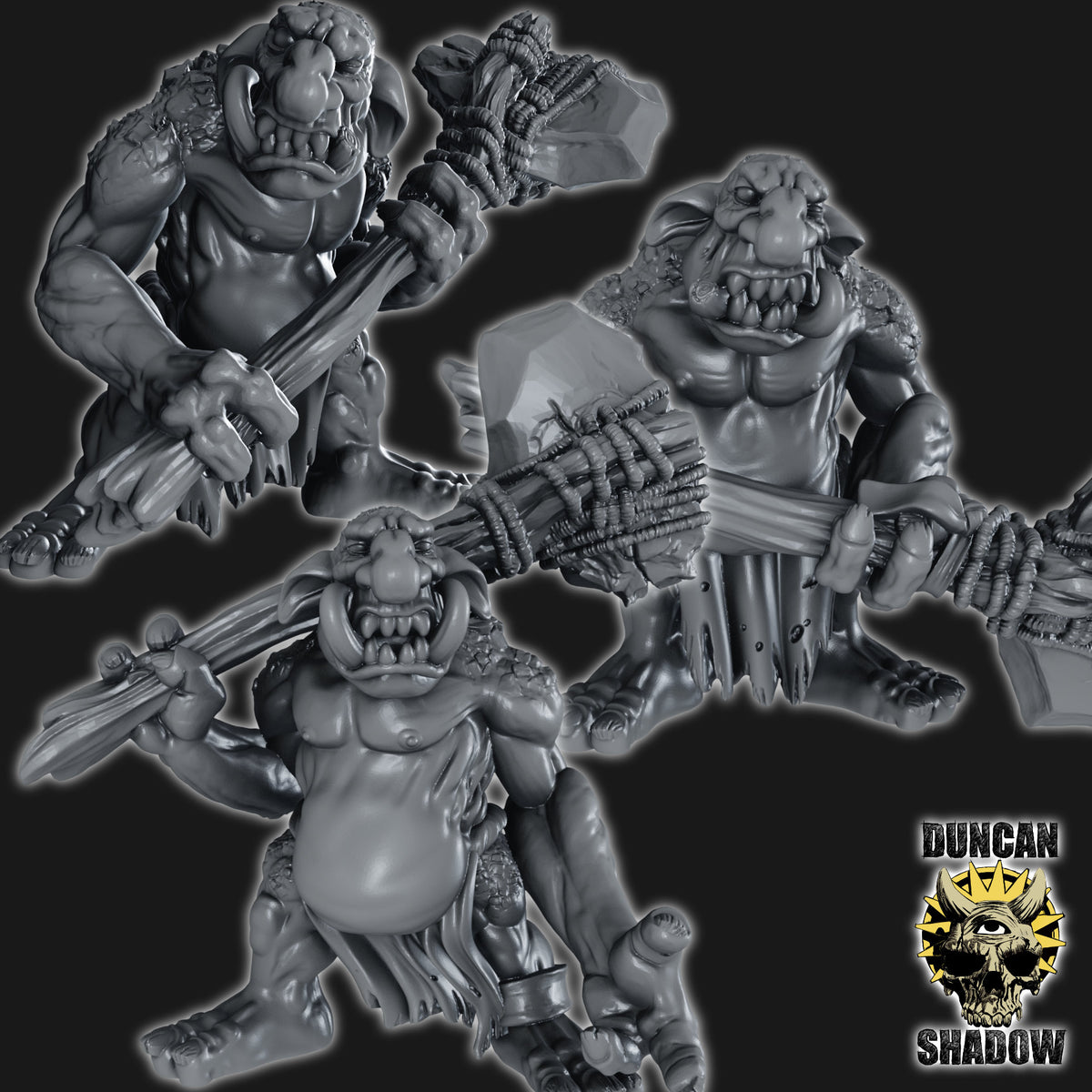 Stone Trolls With Great Weapons Resin Miniatures for DnD | Tabletop Gaming I Warhammer
