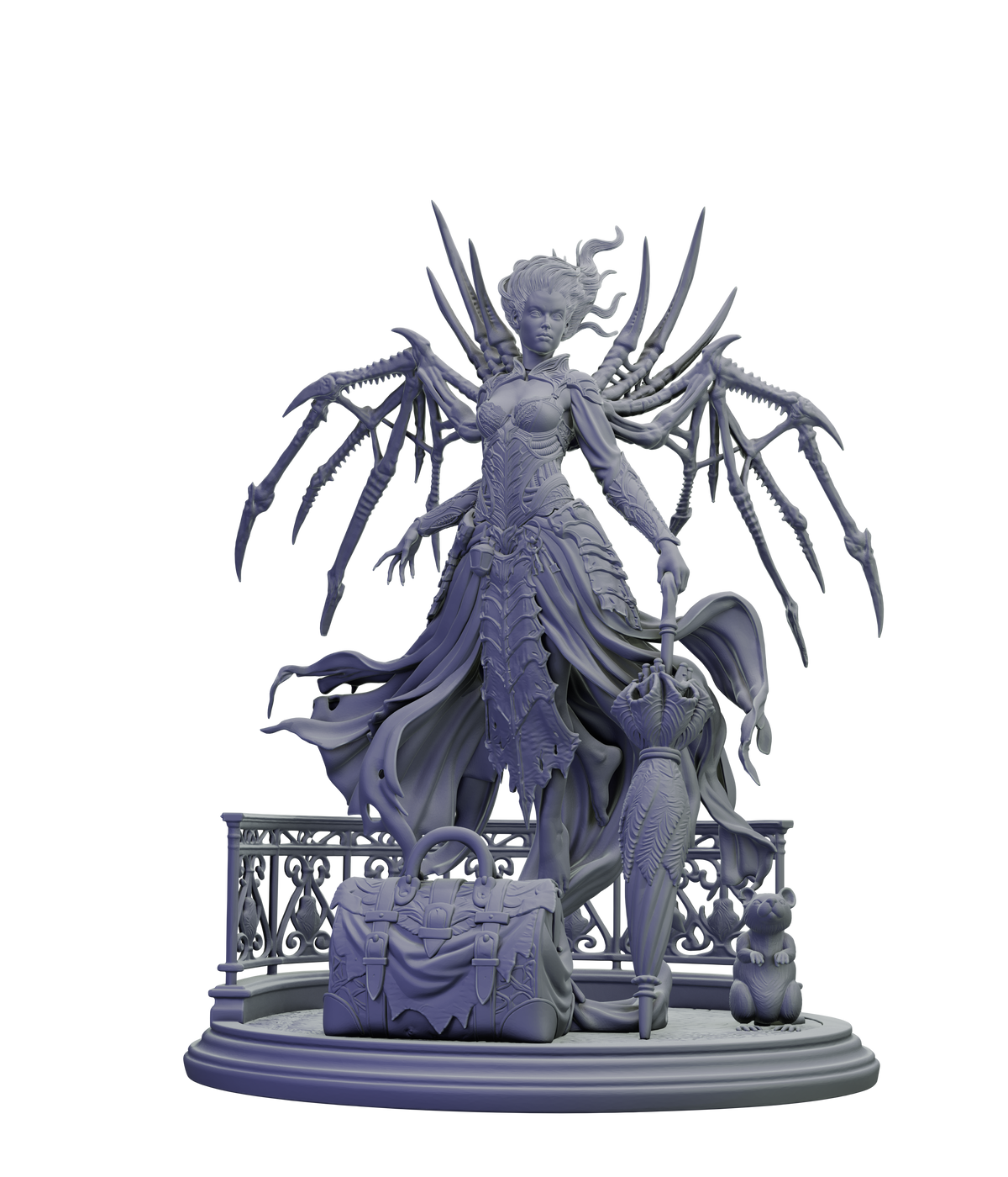 Carmilla Voss, The Crimson Widow – Premium Gothic Vampire Display Model | Ultra‑Detail 3D Printed Resin Figure