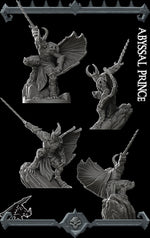 a black and white photo of a statue of a demon