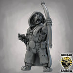 Dog Folk Rangers with Bows - Resin Mini | DnD & Tabletop | 28mm