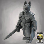 Dog Folk Rangers with Swords - Resin Mini | DnD & Tabletop | 28mm