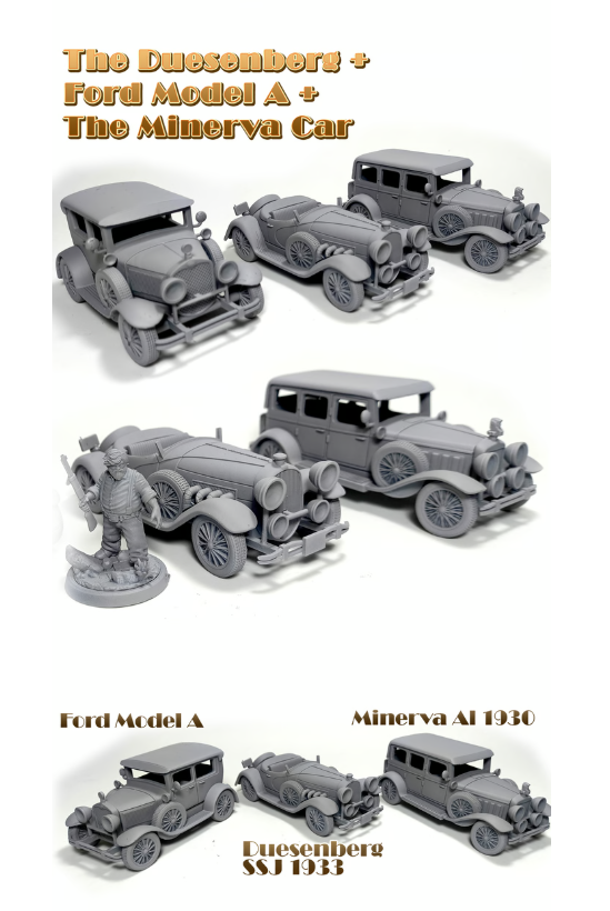 High Speed Horror - 1930's Vehicles/Cars Diorama: RPG & Tabletop Board Games