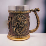 Viking Tankard Norse Odin Thor Mjolnir Drinking Mug Beer Stein 20oz / 600ml