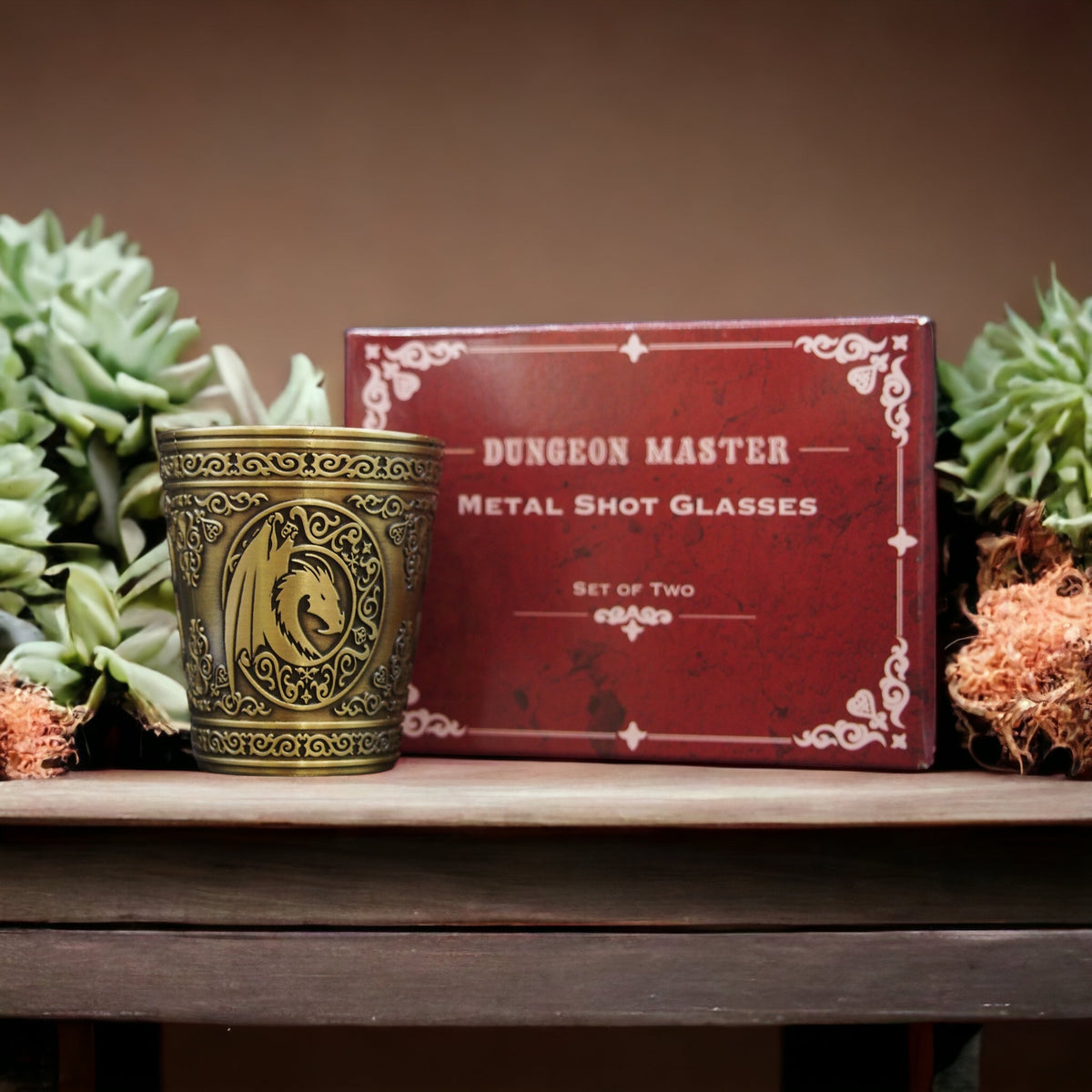 Dungeons and Dragons Themed Metal Shot Glasses (Set of 2/Set of 4)