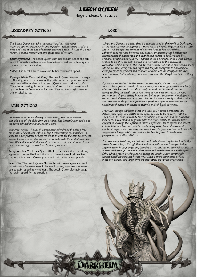 LEECH QUEEN - RPG DARKHEIM COLLECTION | Dungeons and Dragons | Pathfinder | Epic Miniatures l 3D Printed Resin Miniatures l Grimdark
