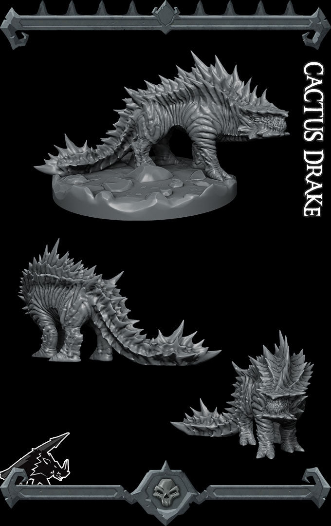 CACTUS DRAKE - Miniature | All Sizes | Dungeons and Dragons | Pathfinder | War Gaming