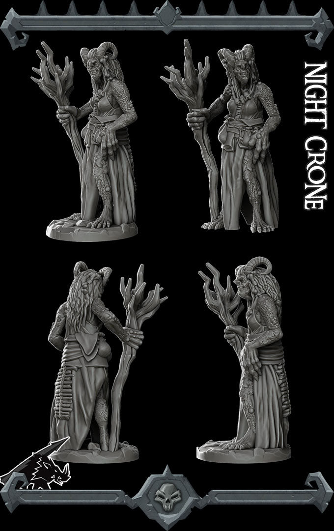 NIGHT CRONE - Miniature Model I All Sizes | Dungeons and Dragons | Pathfinder | War Gaming