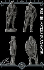 RED HOODED LYCAN SLAYER - Miniature Model | All Sizes | Dungeons and Dragons | Pathfinder | War Gaming
