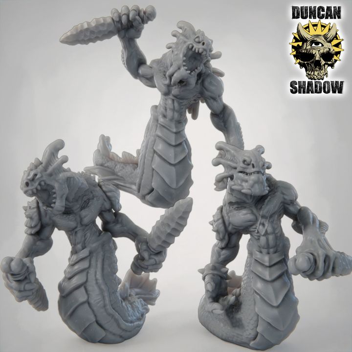 Merrow with Daggers - Resin Mini | DnD & Tabletop | 28mm