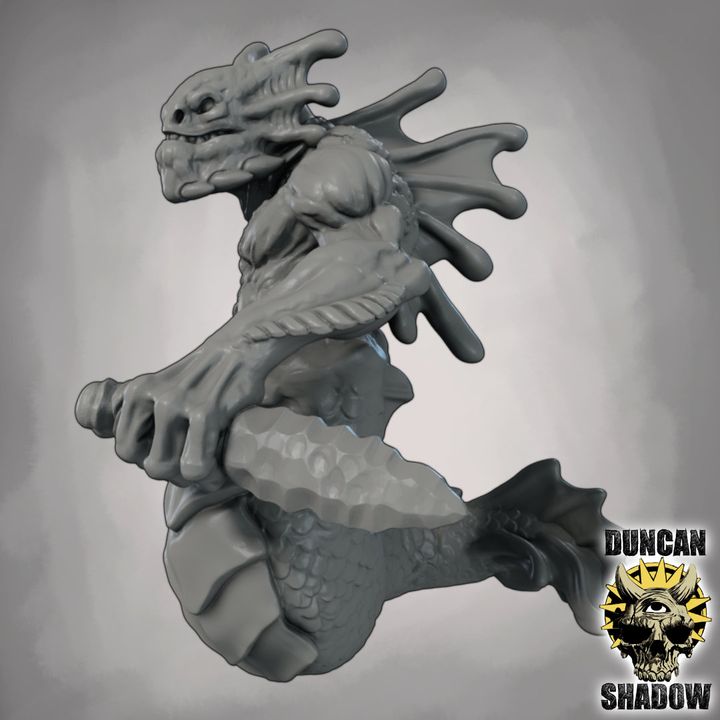 Merrow with Daggers - Resin Mini | DnD & Tabletop | 28mm