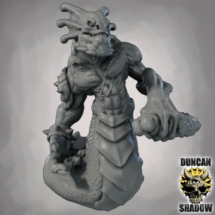 Merrow with Daggers - Resin Mini | DnD & Tabletop | 28mm