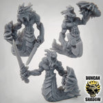 Merrow with Hand Weapons and Shields | DnD Miniature | 28mm
