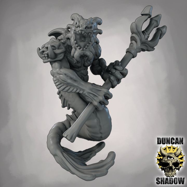 Merrow with Tridents - Resin Mini | DnD & Tabletop | 28mm