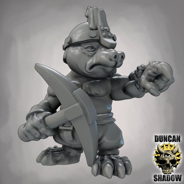 Mole Folk Miners - Resin Mini | DnD & Tabletop | 28mm