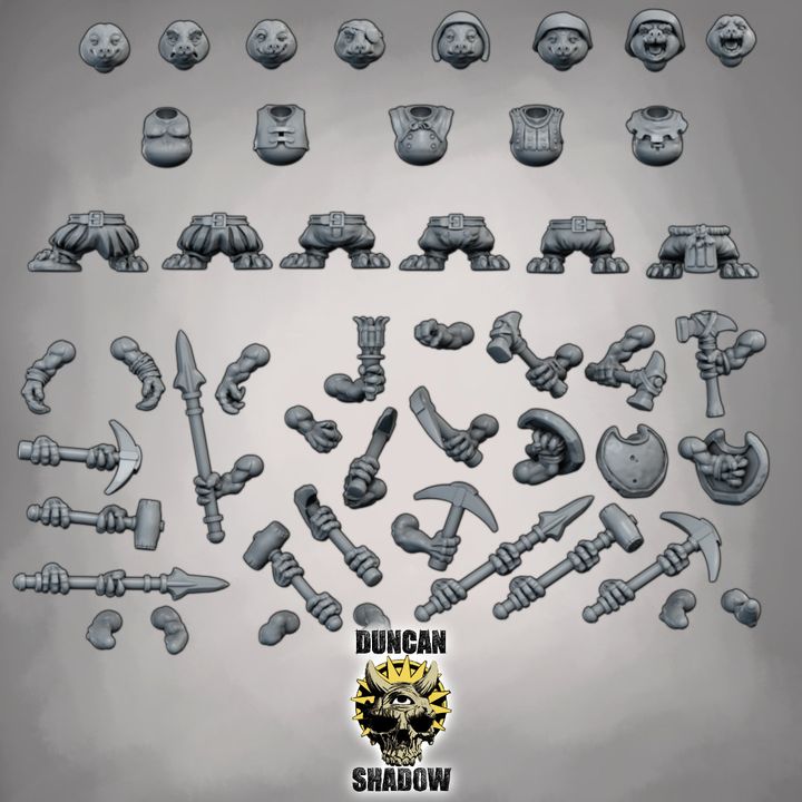 Mole Folk Multipart Kit - Multipart Kit | DnD & Tabletop | 28mm