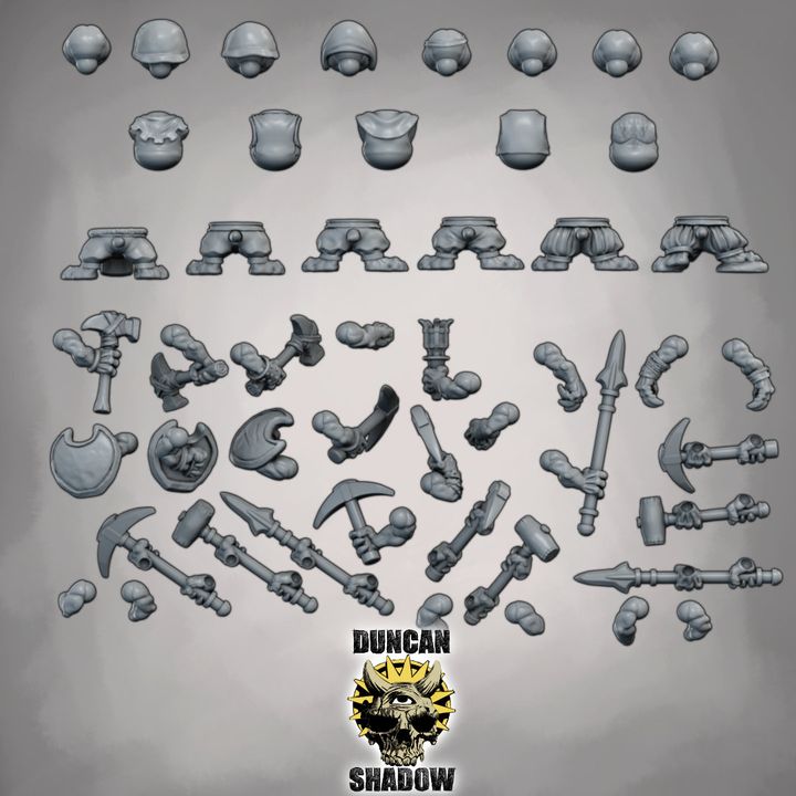 Mole Folk Multipart Kit - Multipart Kit | DnD & Tabletop | 28mm