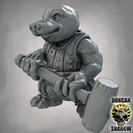 Mole Folk with Great Hammers - Resin Mini | DnD & Tabletop | 28mm