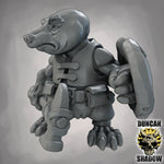 Mole Folk with Hammer and Shields - Resin Mini | DnD & Tabletop | 28mm
