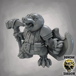 Mole Folk with Hammer and Shields - Resin Mini | DnD & Tabletop | 28mm