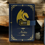 Dungeon Master A5 Vintage PU Leather Combination Lock Notebook (Blue)