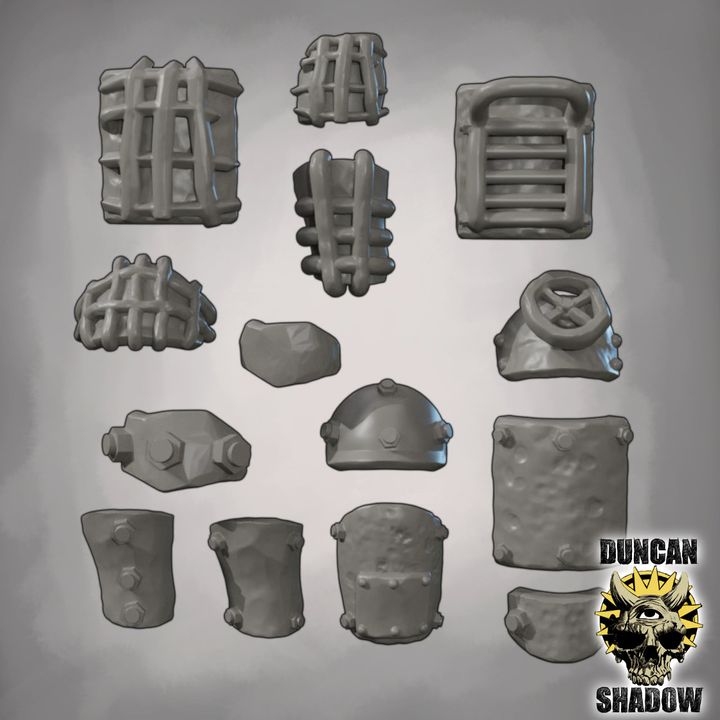 Raider Shoulder Armour Kit Bashing set | DnD Miniature | 28mm