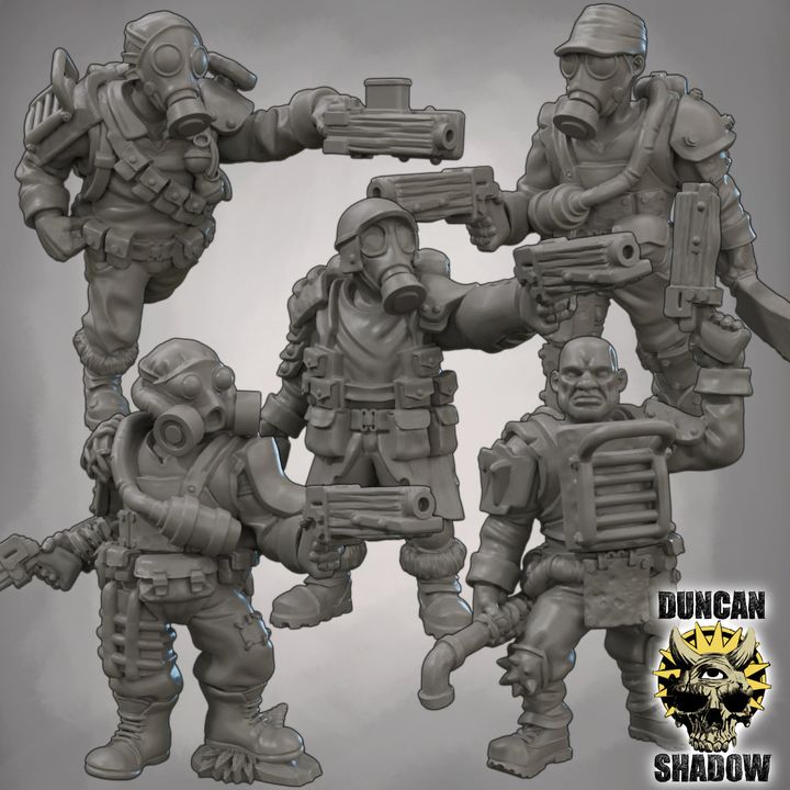 Raiders with Pistols - Resin Mini | DnD & Tabletop | 28mm