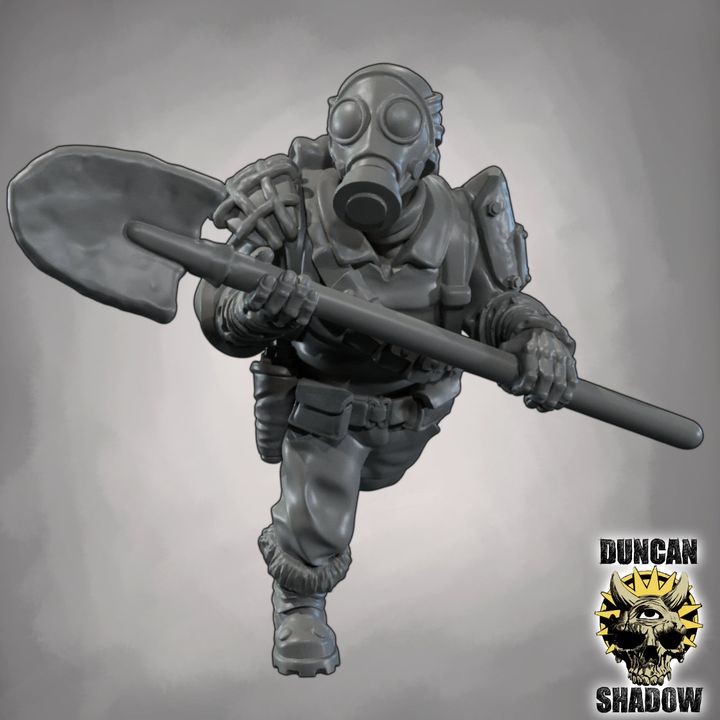 Raider with Shovel - Resin Mini | DnD & Tabletop | 28mm