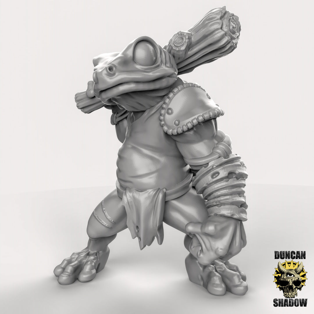 Frog Folk with Club Resin Miniature for DnD | Tabletop Gaming