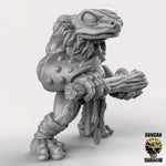 Frog Folk with Club Resin Miniature for DnD | Tabletop Gaming